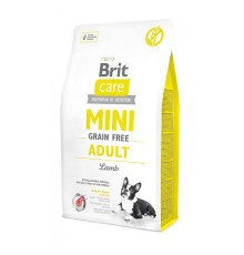 Корм сухий Brit Care Grain Free Mini Adult Lamb для дорослих собах мініатюрних порід з ягням 2 кг