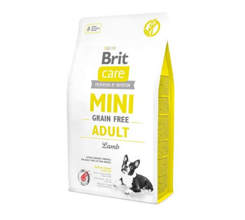Корм сухий Brit Care Grain Free Mini Adult Lamb для дорослих собах мініатюрних порід з ягням 2 кг