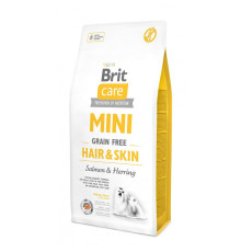 Корм сухий Brit Care Grain Free Mini Hair Skin для собак мніатюрних порід для шкіри та шерсті з лососем та оселедцем 7 кг