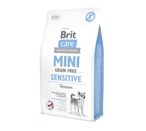 Корм сухий Brit Care Grain Free Mini Sensitive для собак мініатюрних порід з чутливим травленням з олениною 2 кг