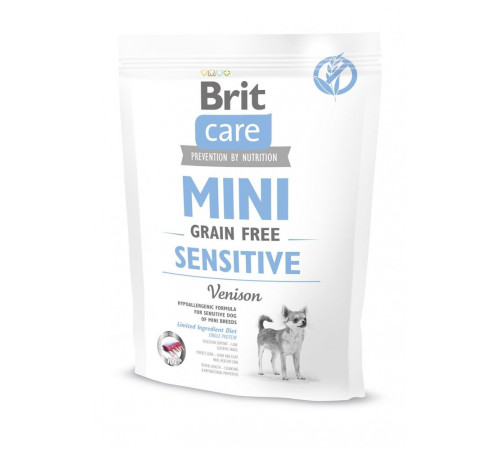 Корм сухий Brit Care Grain Free Mini Sensitive для собак мініатюрних порід з чутливим травленням з олениною 400 г