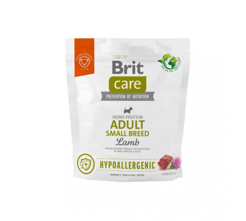 Корм сухий Brit Care Dog Hypoallergenic Adult Small Breed для дорослих собак малих порід від 1 до 10 кг гіпоалергенний з ягням 1 кг