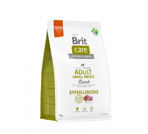 Корм сухий Brit Care Dog Hypoallergenic Adult Small Breed для дорослих собак малих порід від 1 до 10 кг гіпоалергенний з ягням 3 кг