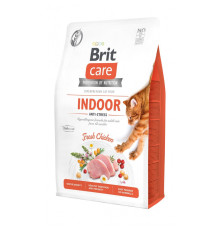 Корм сухий Brit Care Cat Grain Free Indoor Anti-stress для дорослих домашніх котів гіпоалергенний з куркою 2 кг