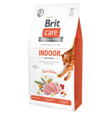 Корм сухий Brit Care Cat Grain Free Indoor Anti-stress для дорослих домашніх котів гіпоалергенний з куркою 7 кг