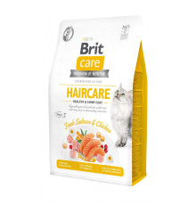 Корм сухий Brit Care Cat Grain Free Haircare Healthy and Shiny Coat для котів догляд за шкірою і шерстю лосось та курка 2кг