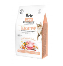 Корм сухий Brit Care Cat Grain Free Sensitive HDigestion Delicate Taste для котів з чутливим травленням індичка та лосось 0,4кг