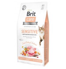 Корм сухий Brit Care Cat Grain Free Sensitive HDigestion Delicate Taste для котів з чутливим травленням індичка та лосось 7кг