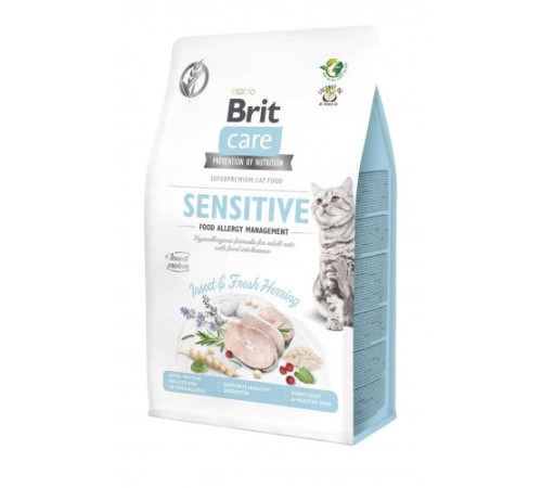 Корм сухий Brit Care Cat Grain Free Insect для дорослих котів з харчовою непереносимістю з комахами та рибою 0,4  кг