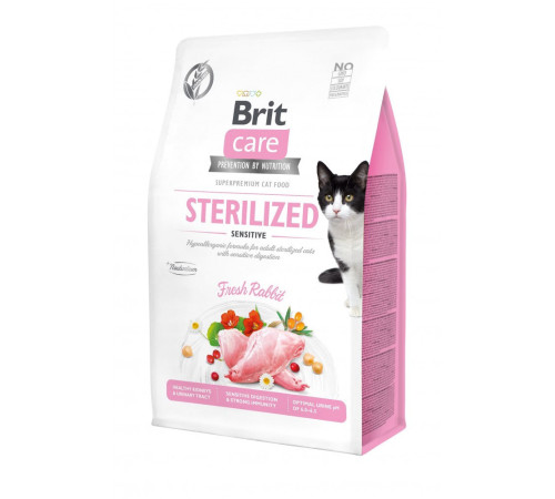Корм сухий Brit Care Cat Grain Free Sterilized Sensitive для стерилізованих котів з чутливим травленням з кроликом 400 г