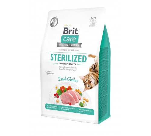 Корм сухой Brit Care Cat Grain Free Sterilized Urinary Health для стерилизованых котов здоровье мочеполовой системы с курицей 400 г