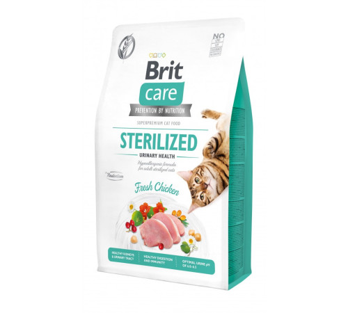 Корм сухой Brit Care Cat Grain Free Sterilized Urinary Health для стерилізованих котів для підтримання сечостатевої системи з куркою 2кг