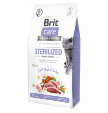 Корм сухий Brit Care Cat Grain Free Sterilized Weight Control для стерилізованих котів з надмірною вагою качка та індичка 7кг
