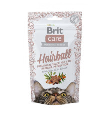 Ласощі Brit Care Functional Snack Hairball д/котів для виведення шерсті з качкою 50 г