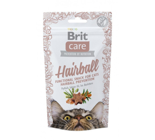 Ласощі Brit Care Functional Snack Hairball д/котів для виведення шерсті з качкою 50 г