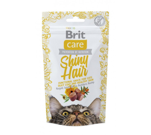 Ласощі Brit Care Functional Snack Shiny Hair д/котів для здоров я шкіри та шерсті з лососем 50 г