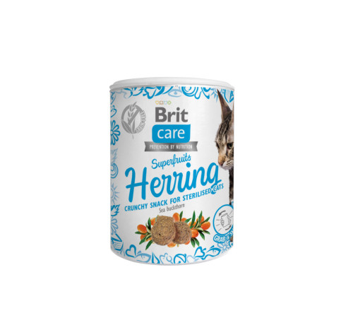 Ласощі Brit Care Superfruits Snack Herring д/стерилізованих котів з оселедецем і обліпихою 100 г