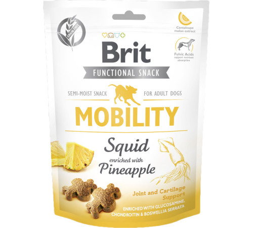 Ласощі Brit Care Functional Snack Mobility для собак для підтримки суглобів з кальмаром та ананасом 150 г