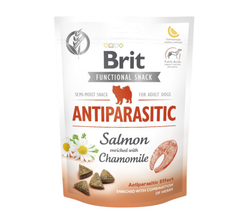 Ласощі Brit Care Functional Snack Snack Antiparasitic Salmon д/собак напіввологі антипаразитарний ефект лосось 150 г