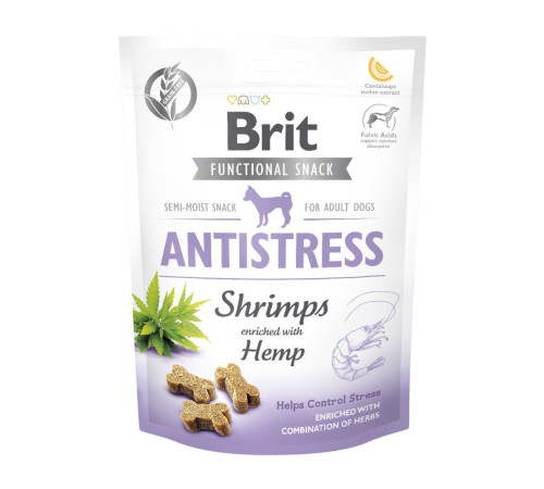 Ласощі Brit Care Functional Snack Antistress Shrimps д/собак напіввологі д/заспокоєння креветки 150 г